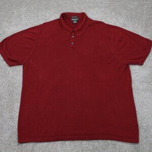 Eddie Bauer Pima Cotton Polo Shirt Mens 2XL XXL Red Short Sleeve Pullover